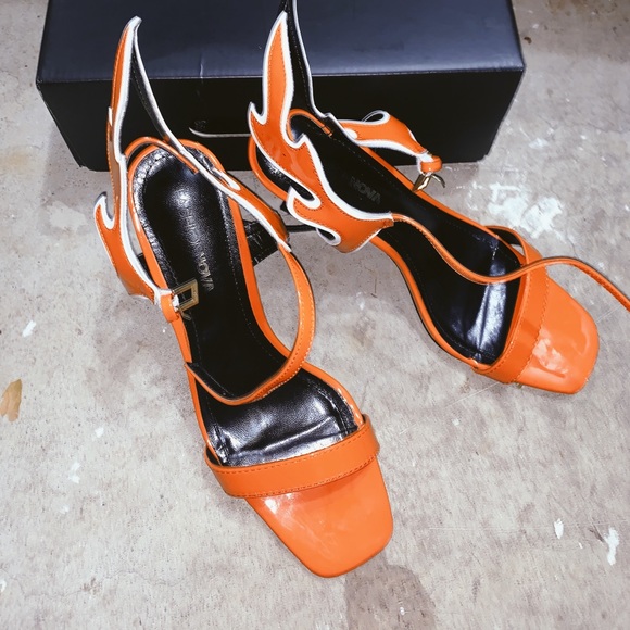 Fashion Nova Shoes - 🔥FLAMIN’ ORANGE KITTEN HEELS🔥